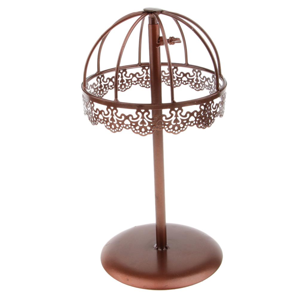 Vintage Design Metal Hat Rack Cap Wig Holder Free Standing Displayer Bronze