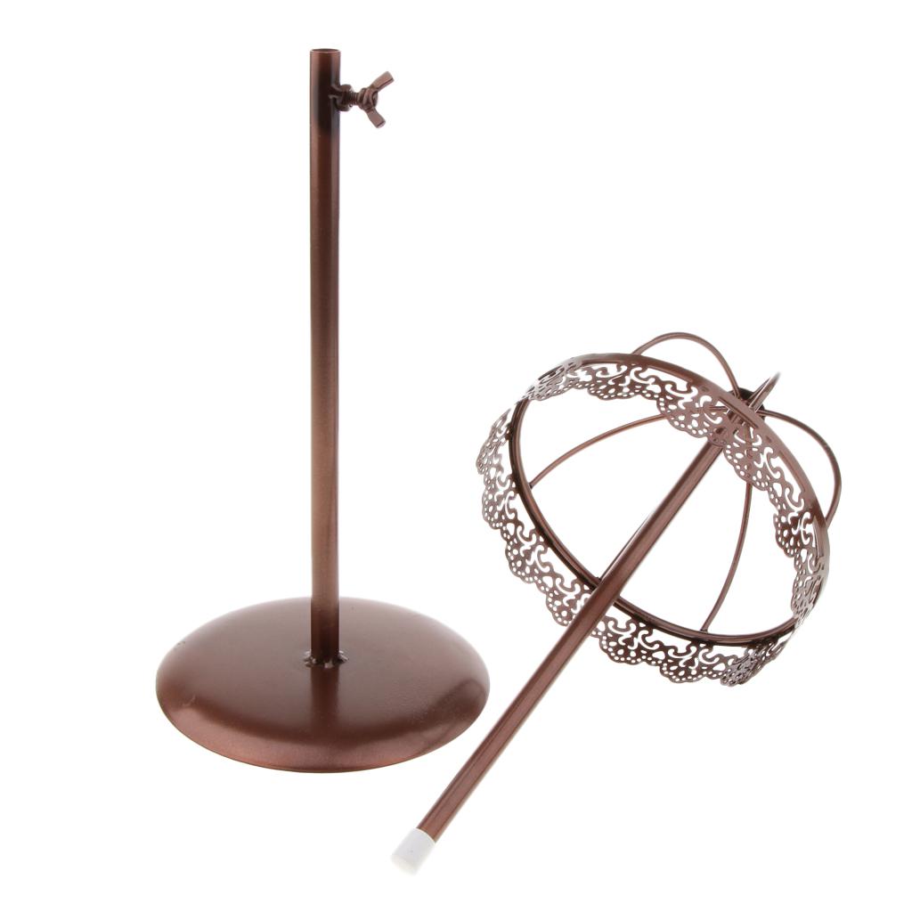 Vintage Design Metal Hat Rack Cap Wig Holder Free Standing Displayer Bronze