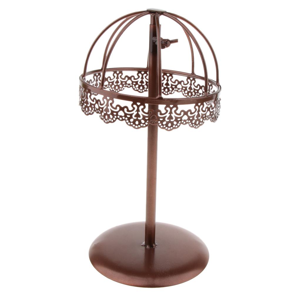 Vintage Design Metal Hat Rack Cap Wig Holder Free Standing Displayer Bronze