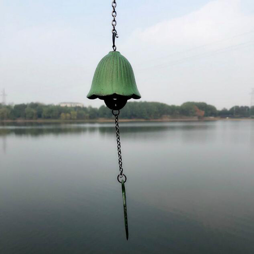 Cast Iron Bell Metal Wind Chimes Japanese Temple Hanging Home Decor green