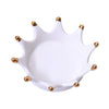 Royal White Ceramic Crown Tray Jewelry Trinkets Holder Room Decorations