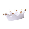 Royal White Ceramic Crown Tray Jewelry Trinkets Holder Room Decorations