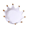 Royal White Ceramic Crown Tray Jewelry Trinkets Holder Room Decorations