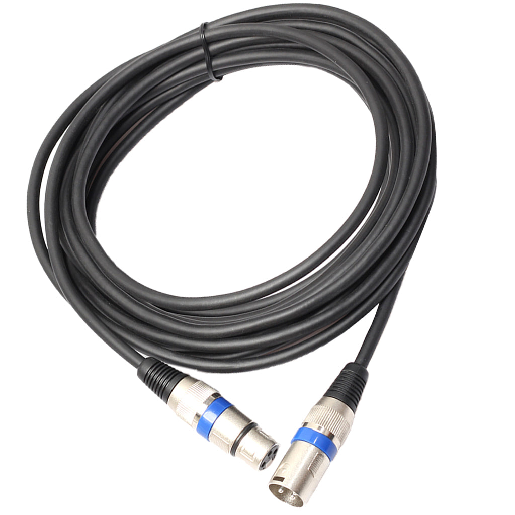 XLR Male to Female Audio Cord For Microphone Mixer Black and Blue 5 meters