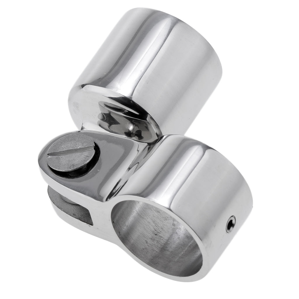 Marine 316 Stainless Steel 32mm Bimini Top Caps External Eye End Deck Hinge