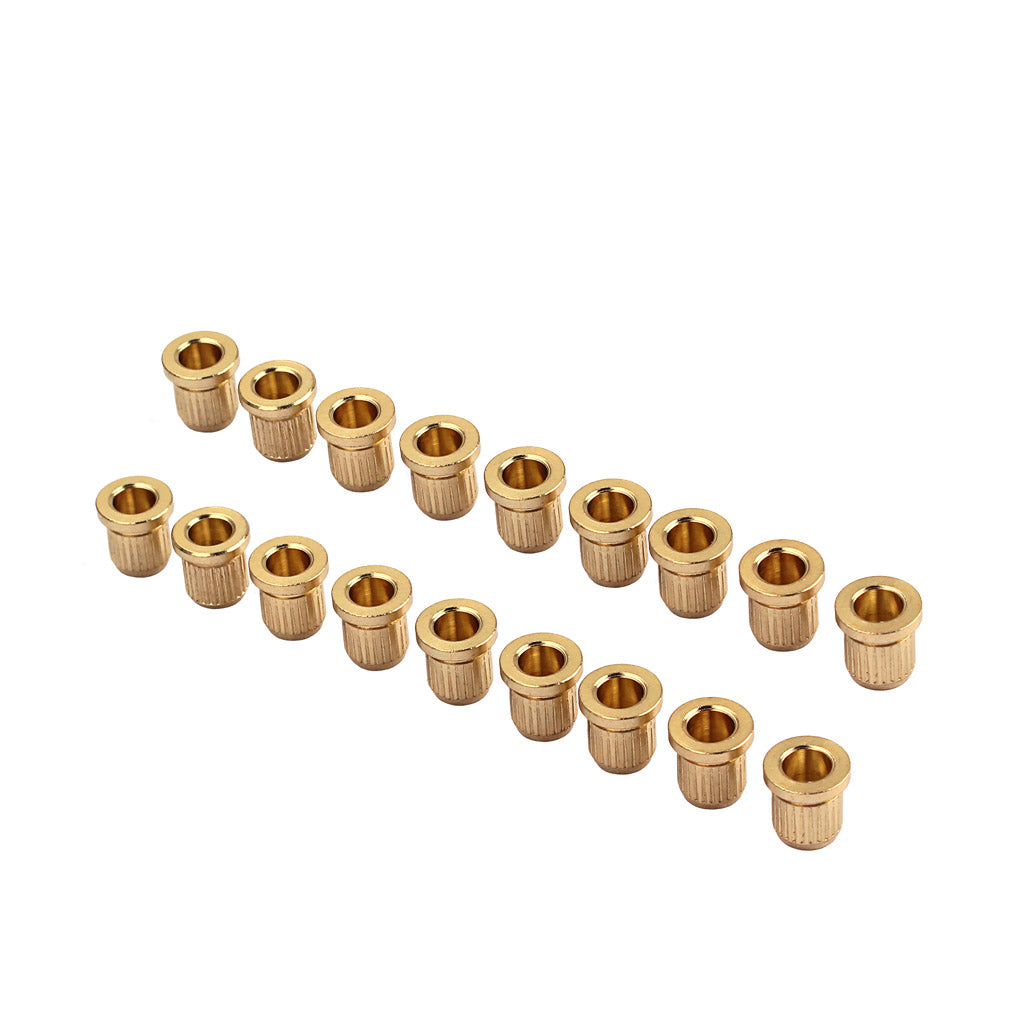 Set of 18 Gold Cup Style Guitar String Ferrules for Tele String Thru Guitar Parts