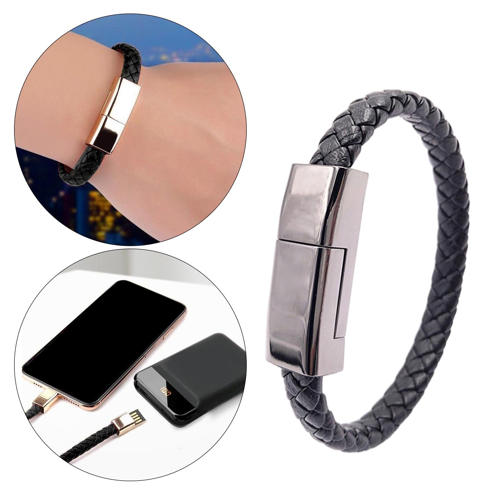 USB Charging Data Cable Mobile Phone Bracelet Wrist Band Chargers Type-C