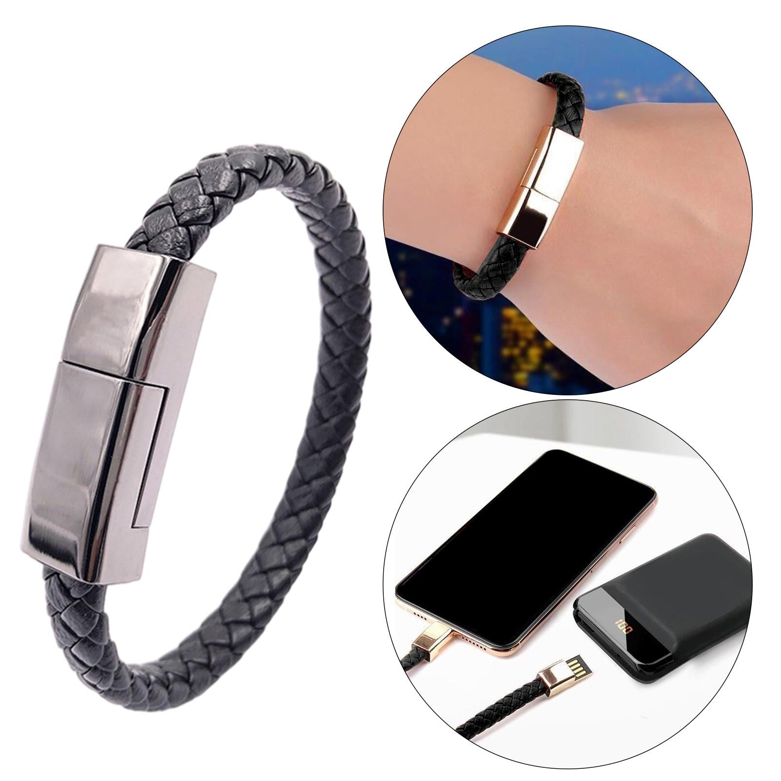 USB Charging Data Cable Mobile Phone Bracelet Wrist Band Chargers Type-C