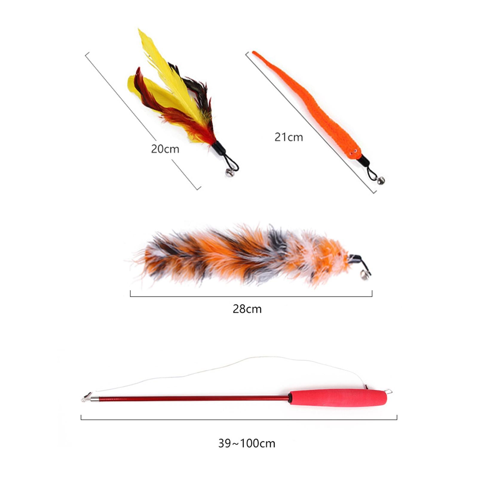 Funny Cat Feather Teaser Wand Toys with 10 Refills Training Toy Pet Supplies