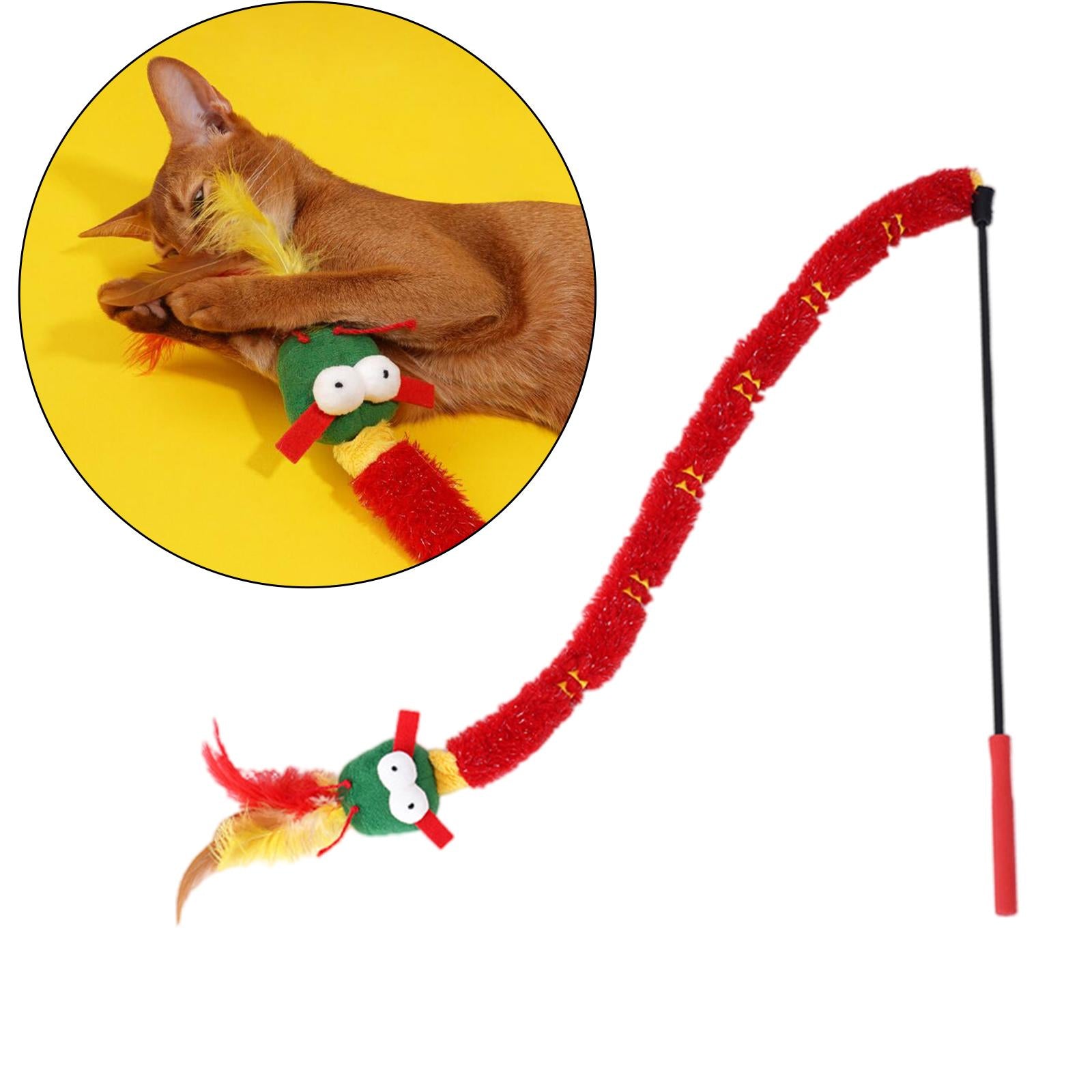 Cute Cat Teaser Wand Stick Rod Interactive Bird Feather Wand Gift Training