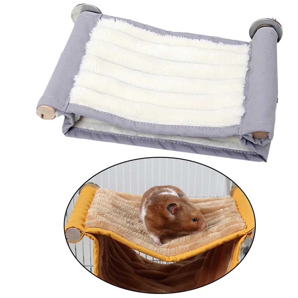 Warm Hamster Hammock Hanging Bed Mouse Ferret Nest Rats Cage Toys Gray