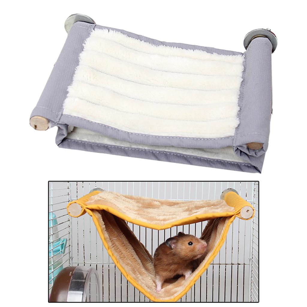 Warm Hamster Hammock Hanging Bed Mouse Ferret Nest Rats Cage Toys Gray