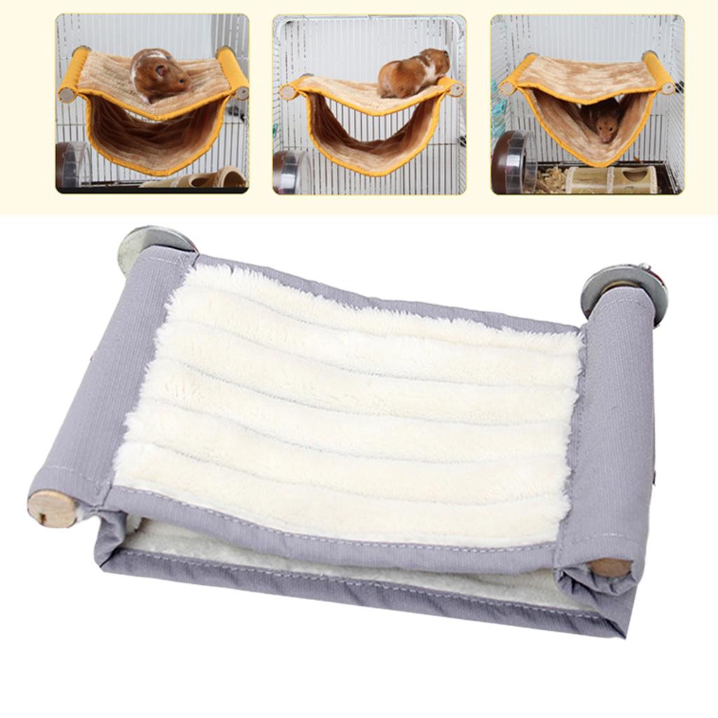 Warm Hamster Hammock Hanging Bed Mouse Ferret Nest Rats Cage Toys Gray