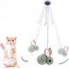 Cat Rabbit Toy Hanging Retractable Plush Exerciser Funny Cat Toys for Window Gray