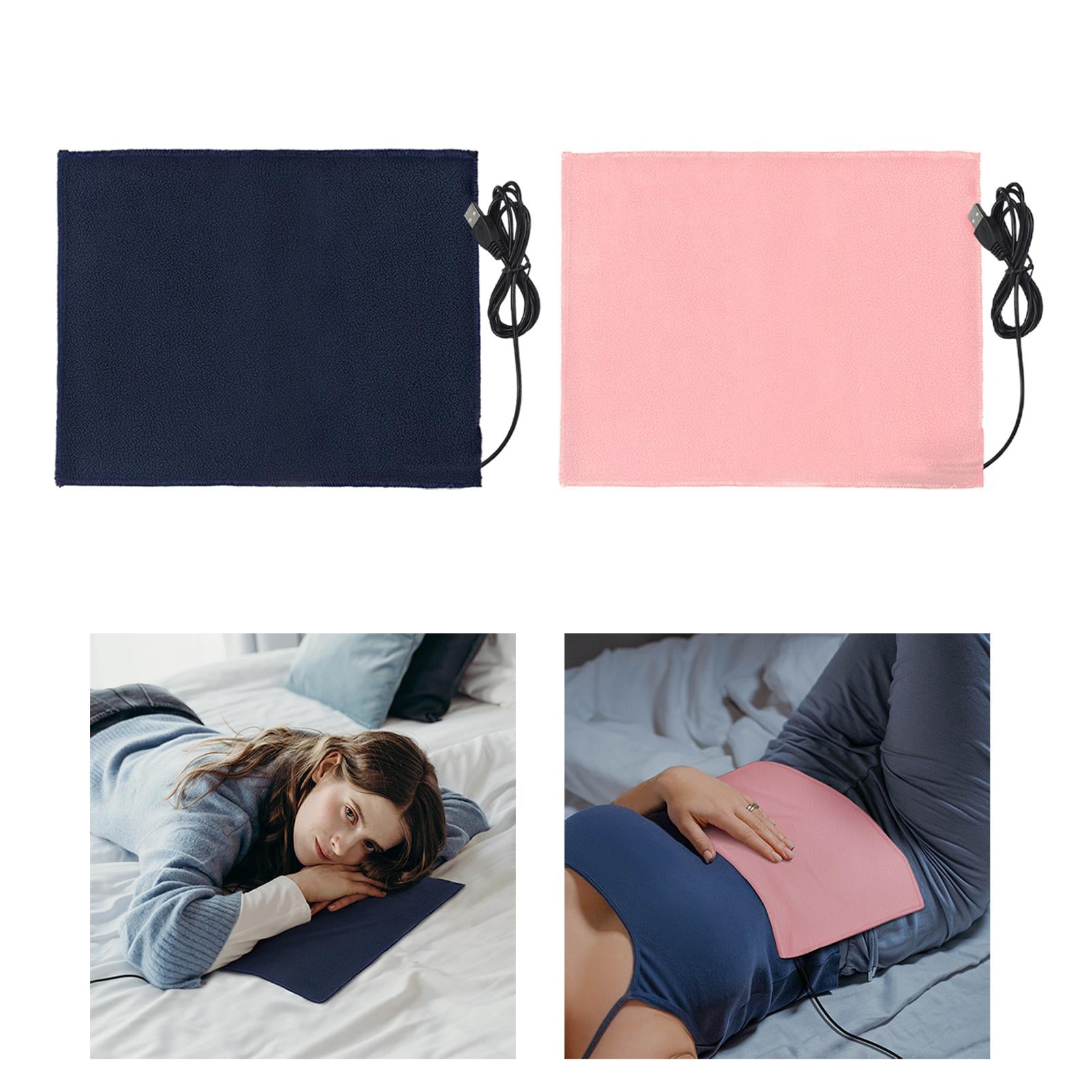 USB Electric Heating Pad Foldable Washable Adjustable for Shoulders blue