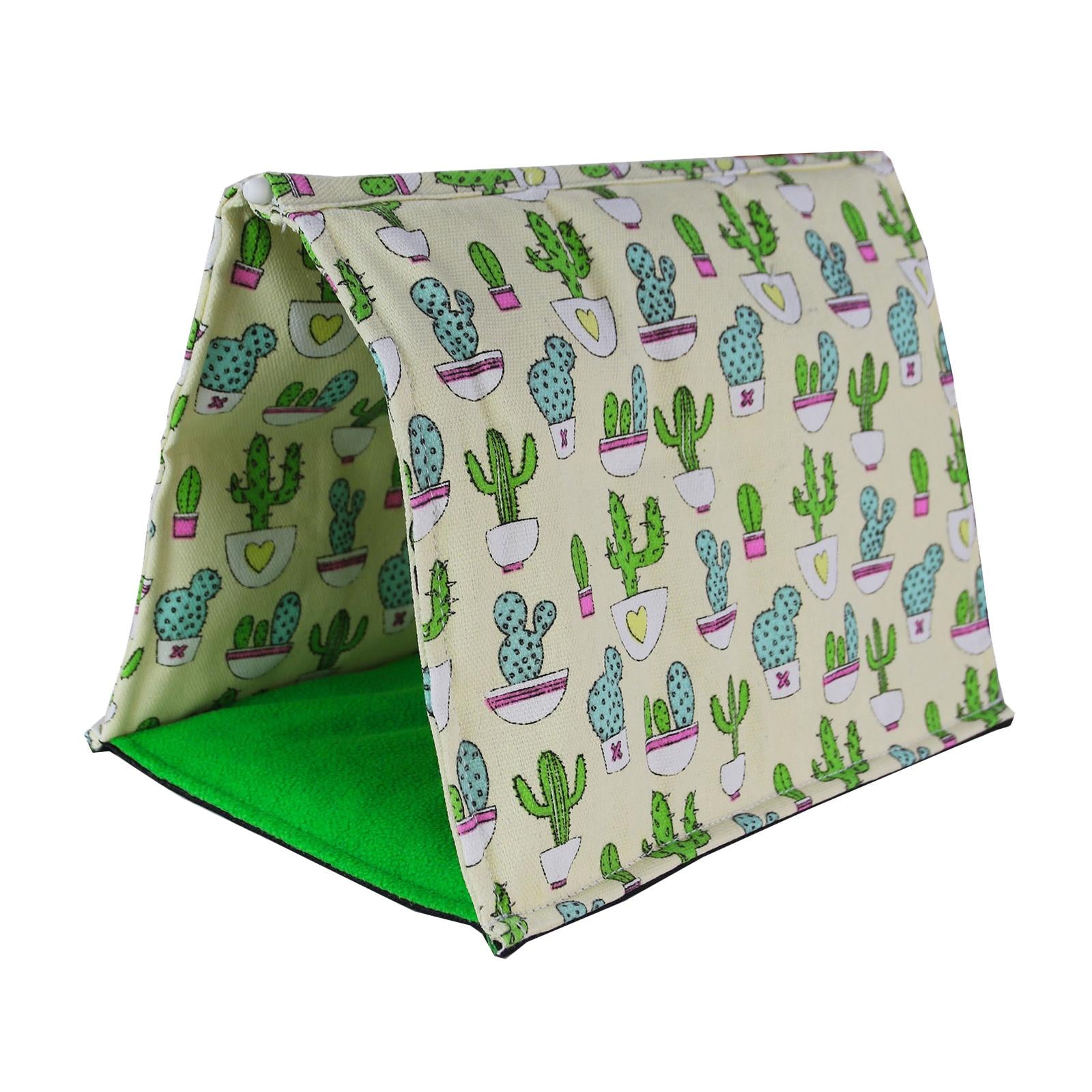 Reptile Hide Bed Rest for Chameleons Terrarium Habitat Decor Accessories Green Cactus