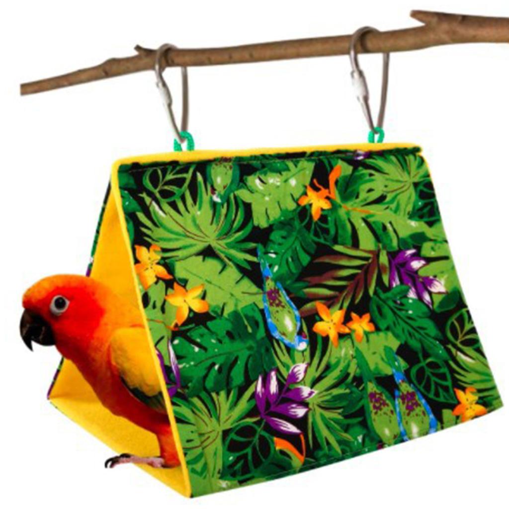 Bird Parrot Parakeet Budgie Hammock Cage Hut Tent Pet Bed Hanging Cave Toy M 23x15x18cm