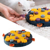 Pet Dog Puzzle Game IQ Training Toy Interactive Food Dispensing Puzzle Plate Blue