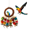 Rattan Parrot Swing Toys W/ Hanging Hook for Cockatiel Love Bird Tabletop