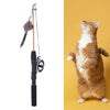 Colorful Funny Cat Stick Training Teething Rod Pet Wand Toys Gray mouse