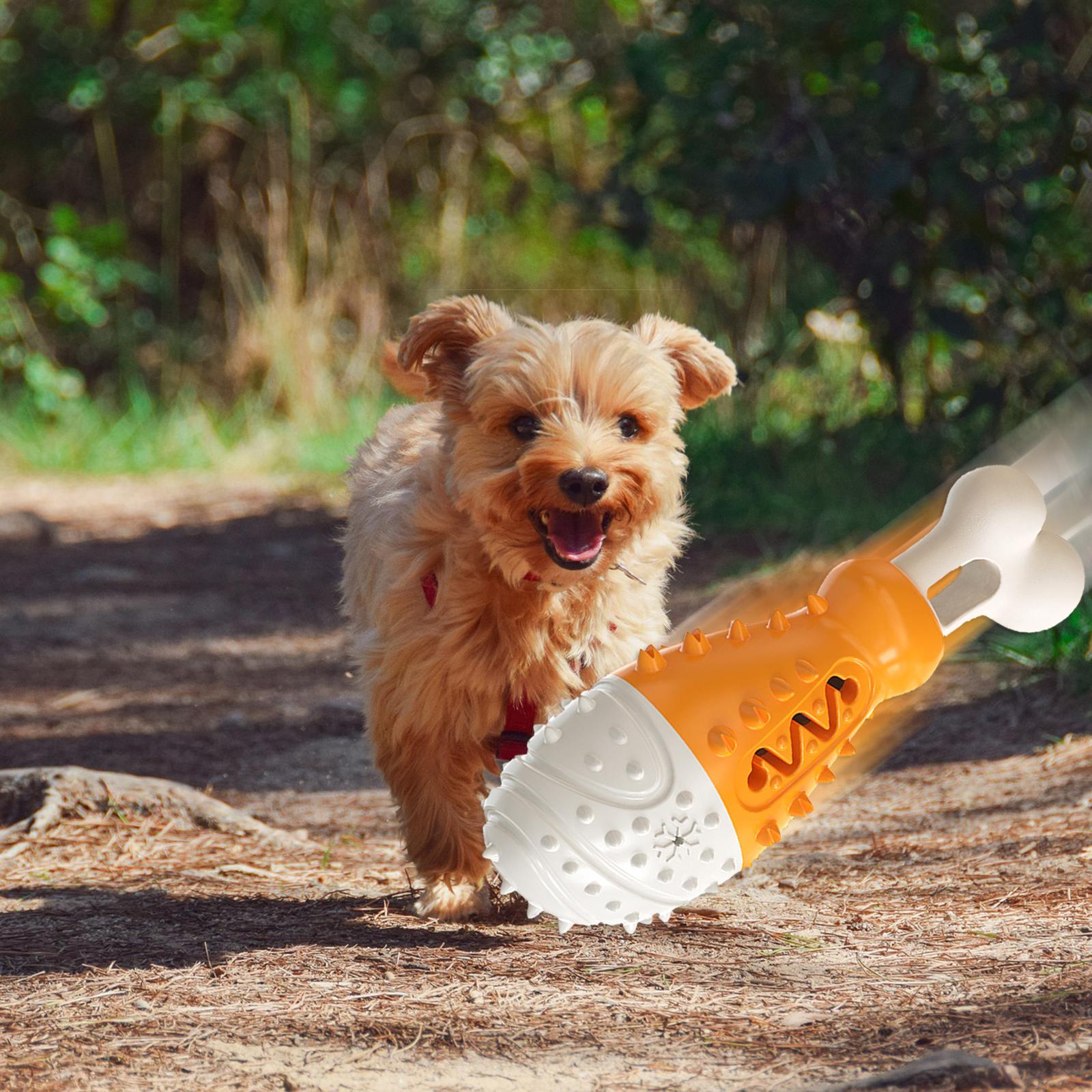 Pet Dog Chew Toys Indestructible for Aggressive Chewers Toothbrush orange