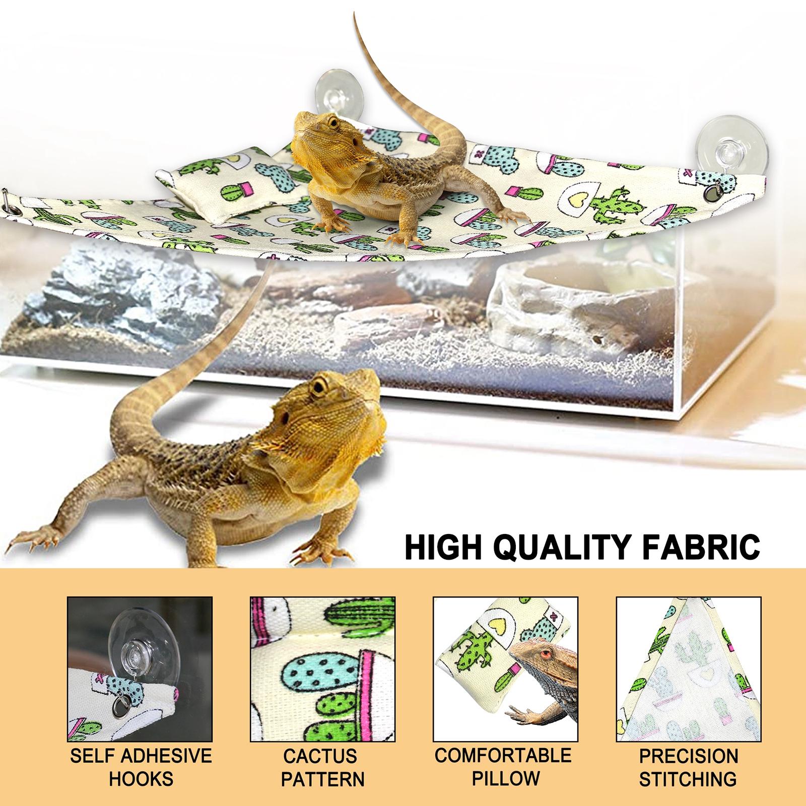 Reptile Hammock W/ Pillow Lounger Ladder Lizard Accessories Rat Playing Toys