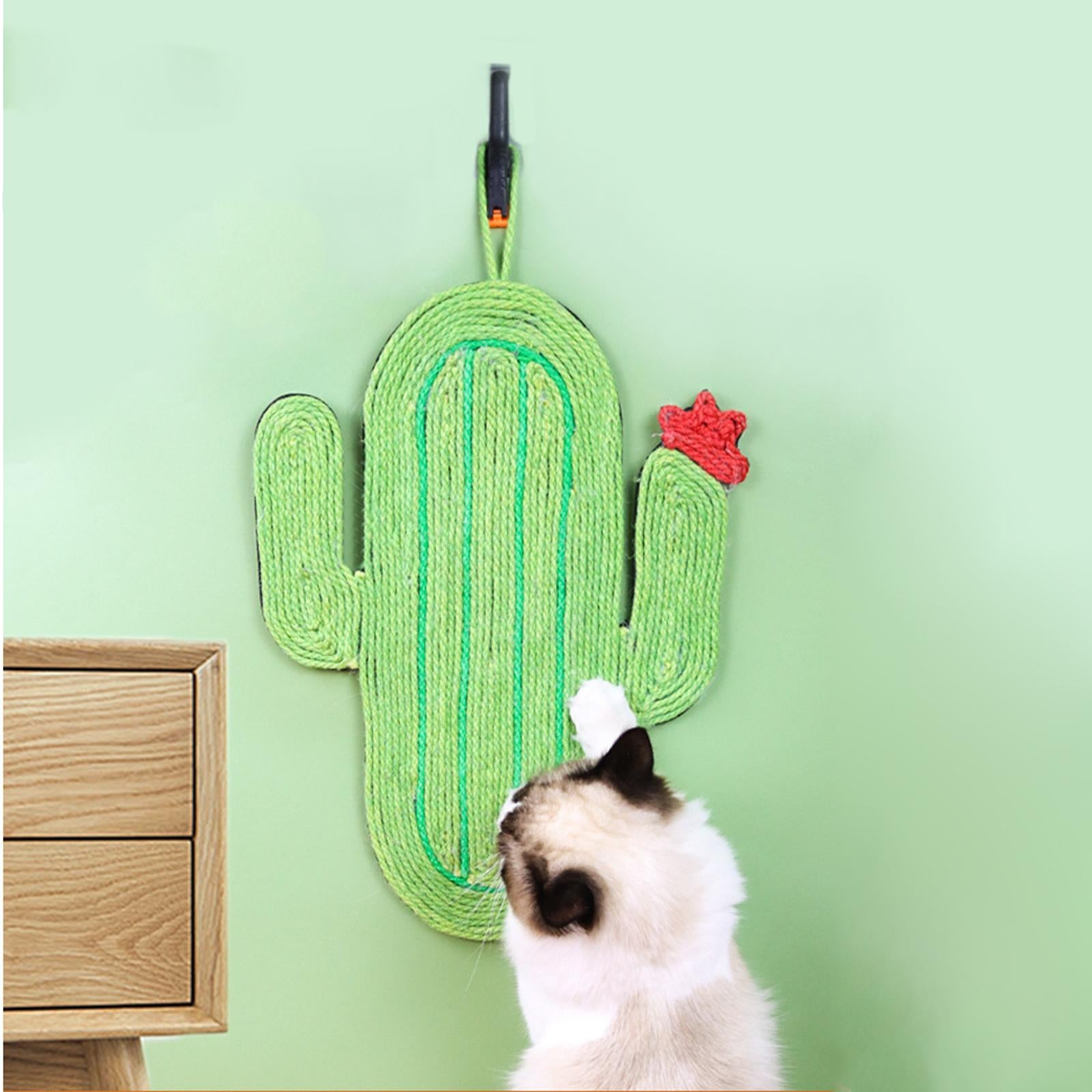 Sisal Cat Scratcher Cactus Wall Hanging Non-Slip Floor for Protect Carpets