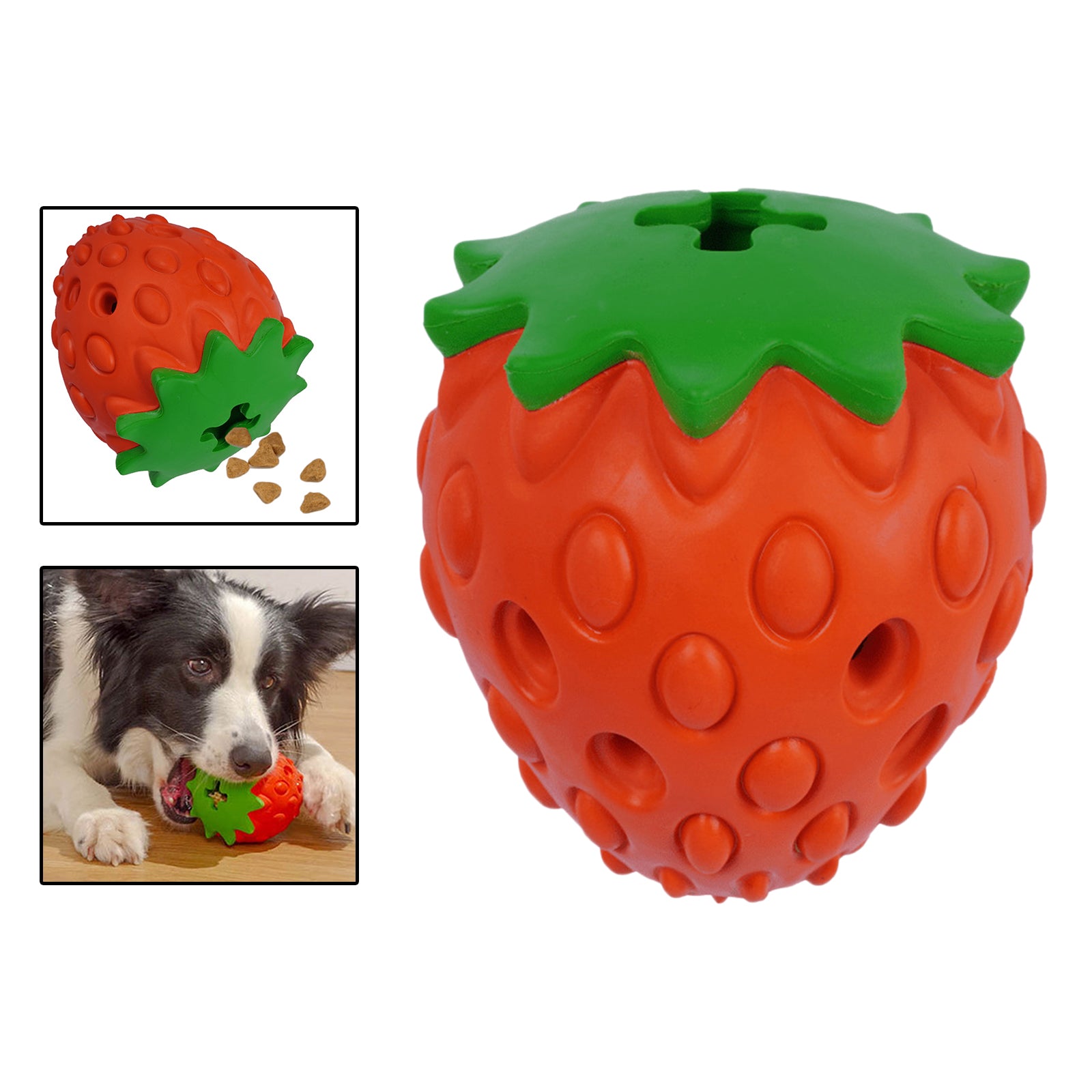 Dog Food Dispenser Pet Treat Slow Feeder Puppy Ball Chew Toy Teeth Cleaning