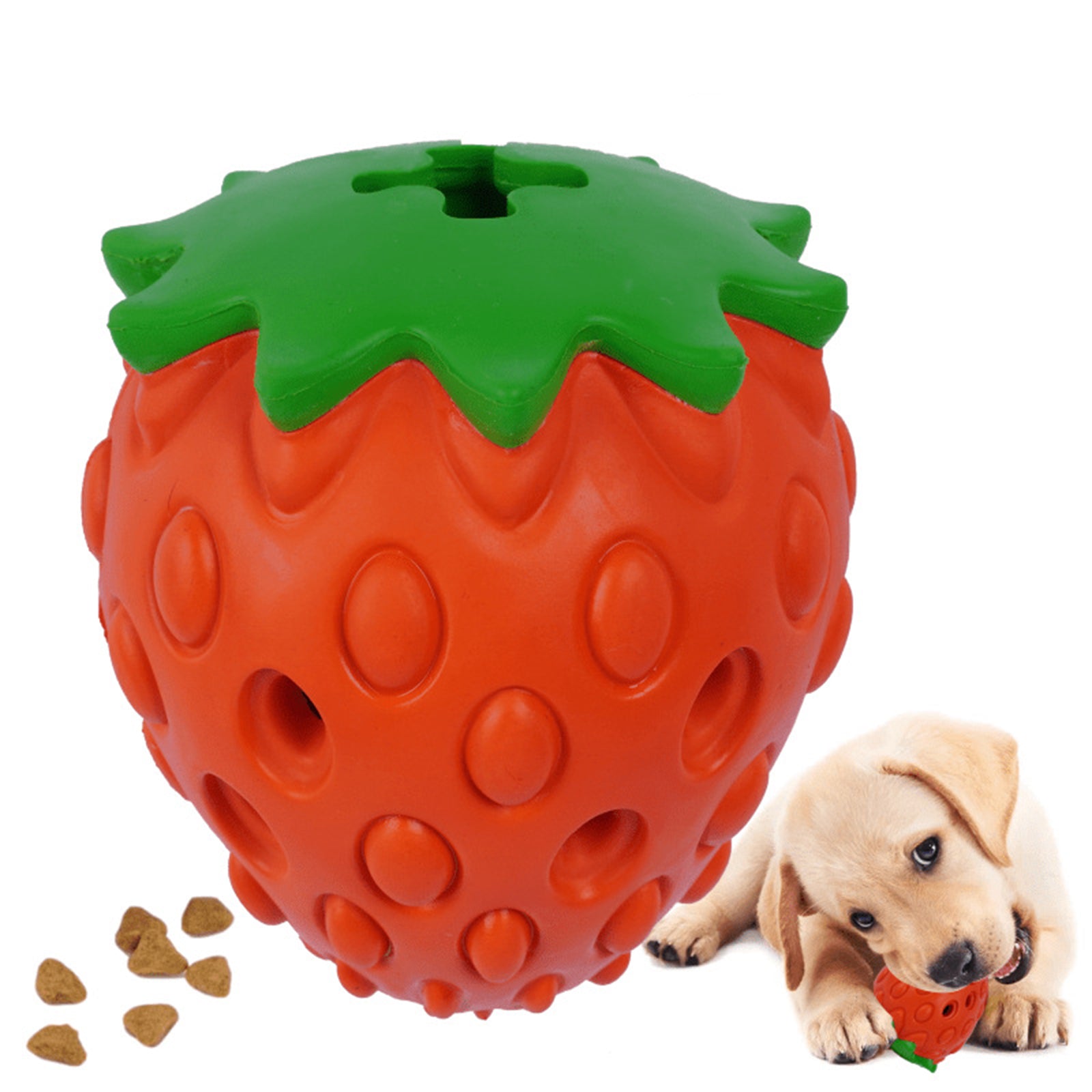 Dog Food Dispenser Pet Treat Slow Feeder Puppy Ball Chew Toy Teeth Cleaning