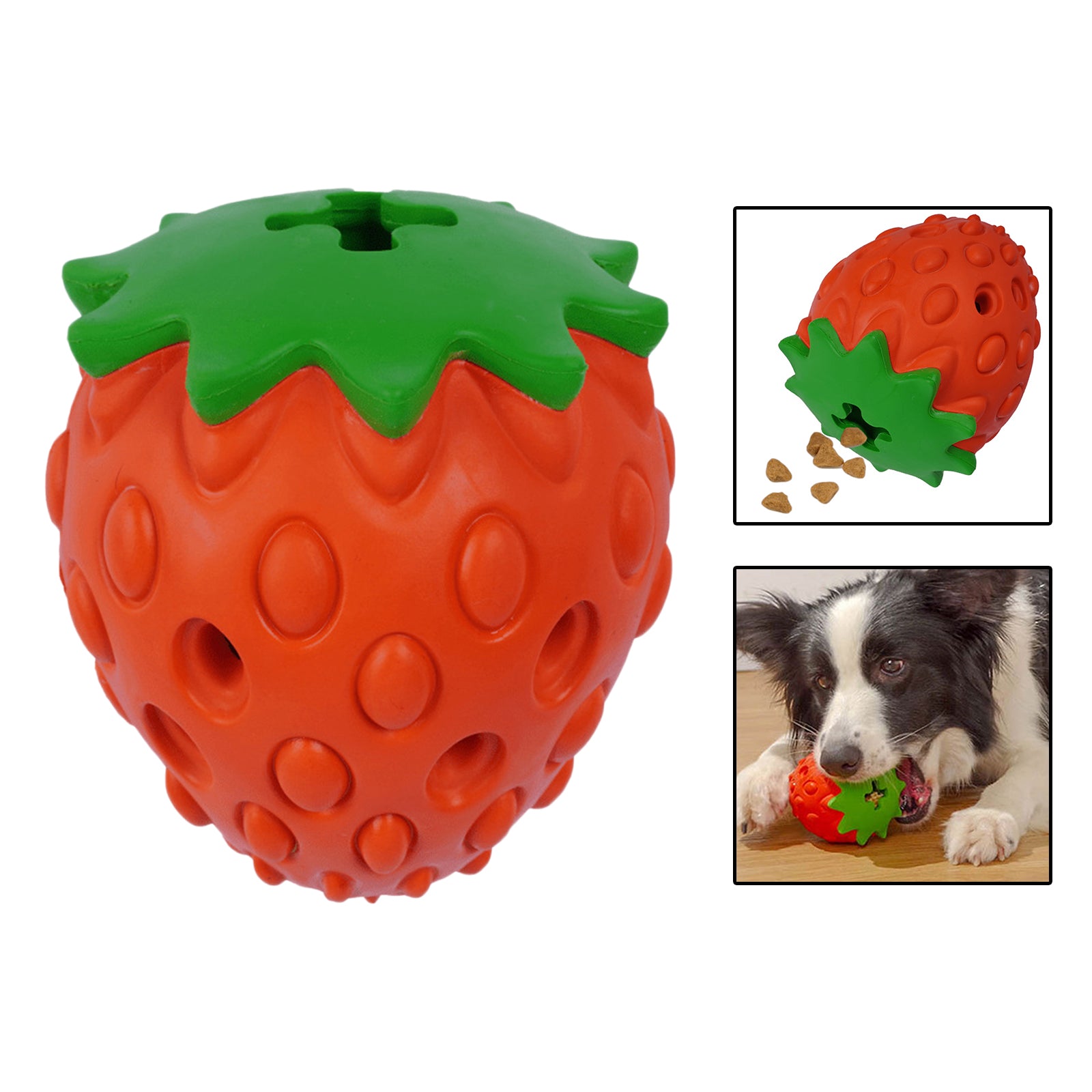 Dog Food Dispenser Pet Treat Slow Feeder Puppy Ball Chew Toy Teeth Cleaning