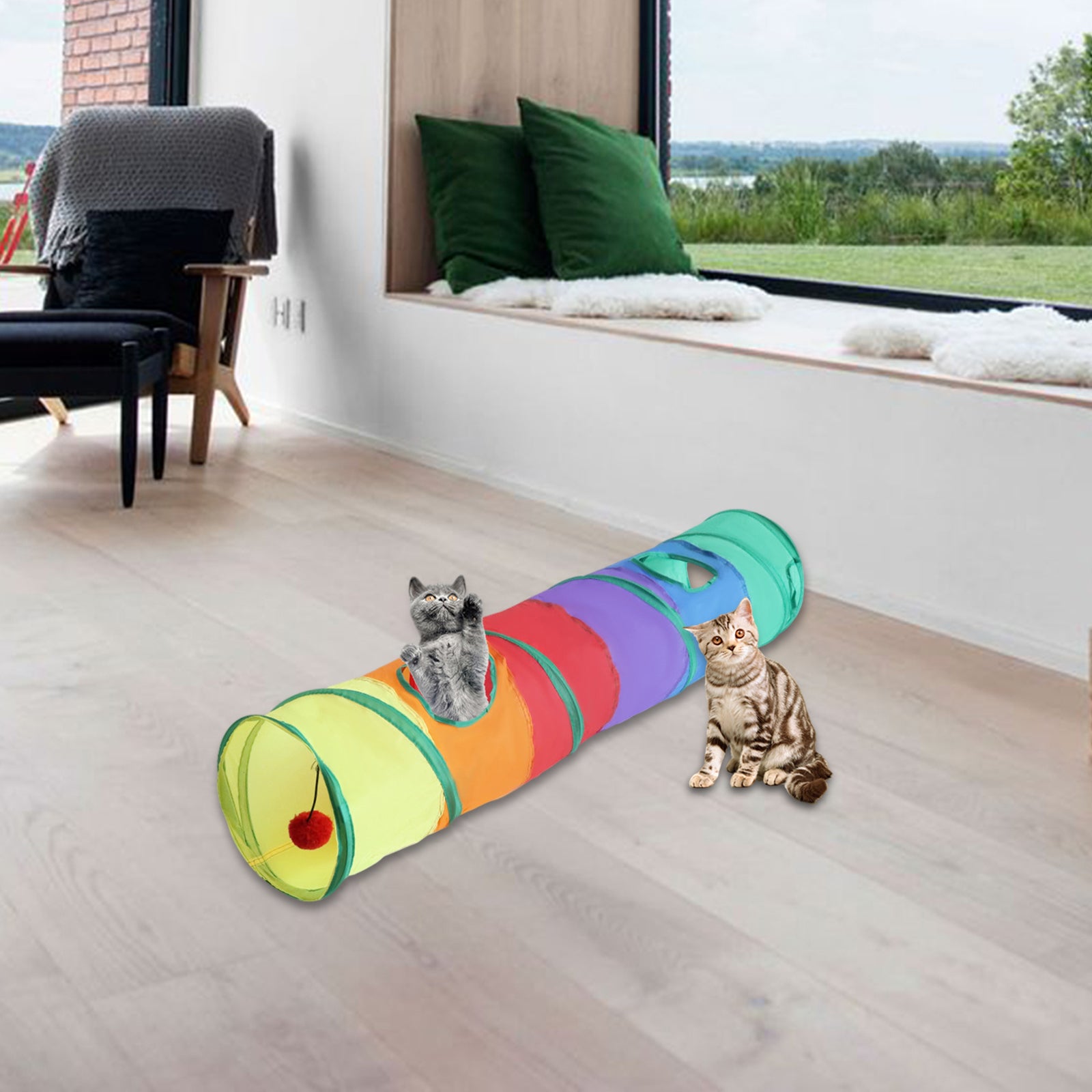 Cat Tunnel Collapsible Pet Toy Small Animals for Indoor Pet Supplies Rabbits