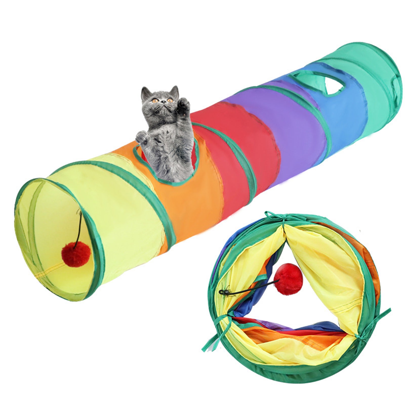 Cat Tunnel Collapsible Pet Toy Small Animals for Indoor Pet Supplies Rabbits