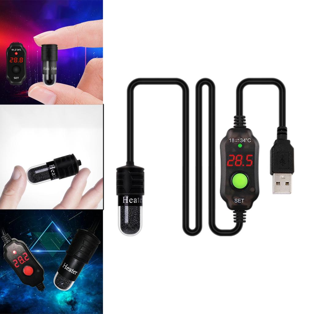 Fish Tank Heating Rod Mini Small Aquarium Heater Digital Display