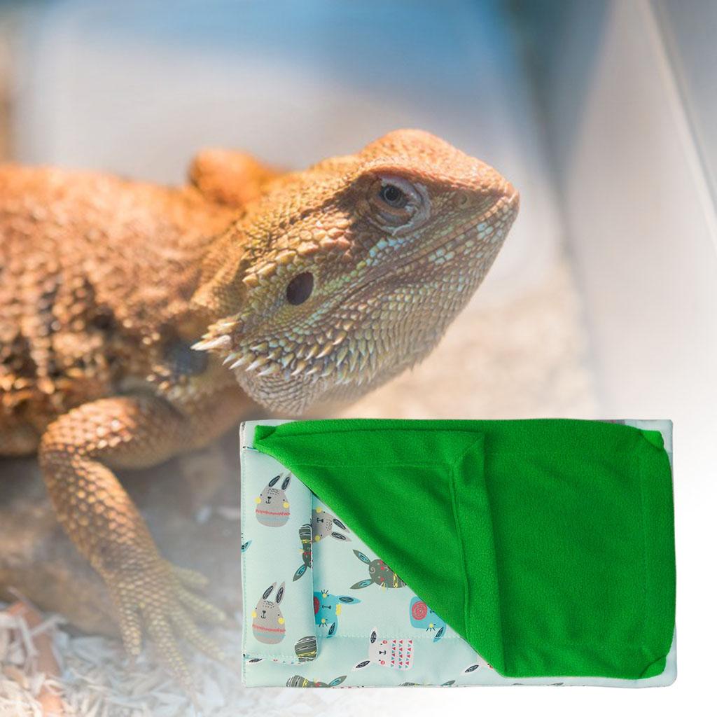 Warm Reptile Sleeping Bag Lizard Bed Mat Gecko Chameleons Supplies Green