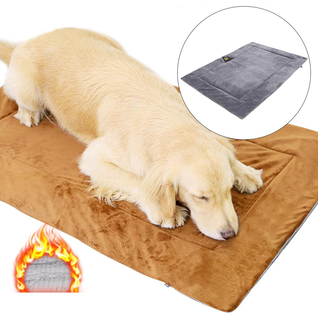 Dog Bed Mat Blanket Pet Crate Cushion Home Travel Puppy Kitten Sleeping Pad Gray M