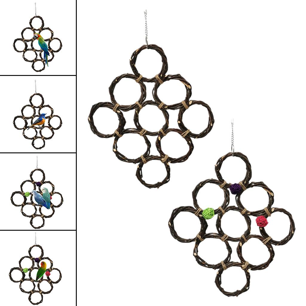 Parrot Swing Hanging Net Ladder Woven for Bird Cockatiel Without Cane Ball