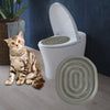 Cat Toilet Trainer Cat Litter Tray Box Training Cleaning Kit grey netto