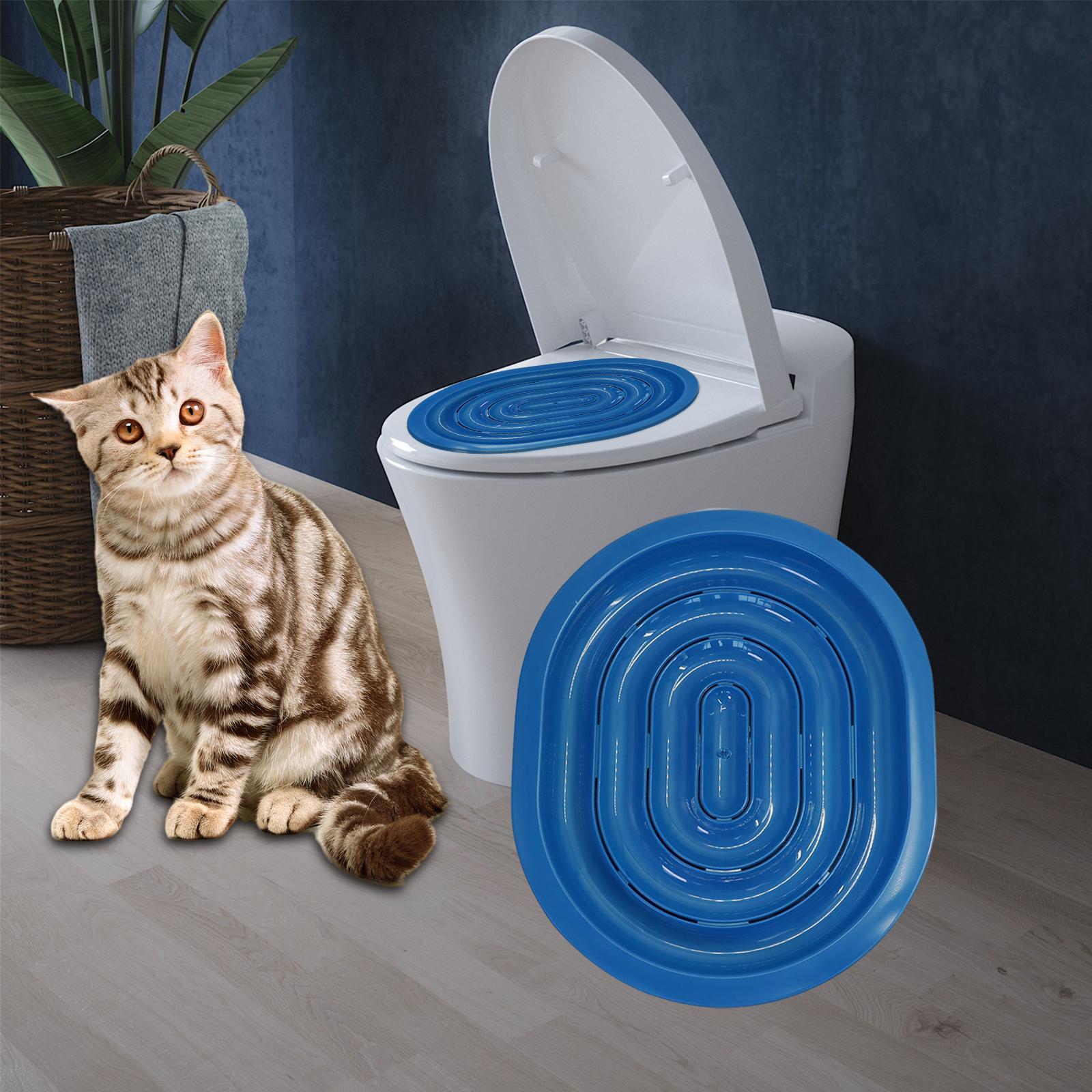 Cat Toilet Trainer Cat Litter Tray Box Training Cleaning Kit blue netto