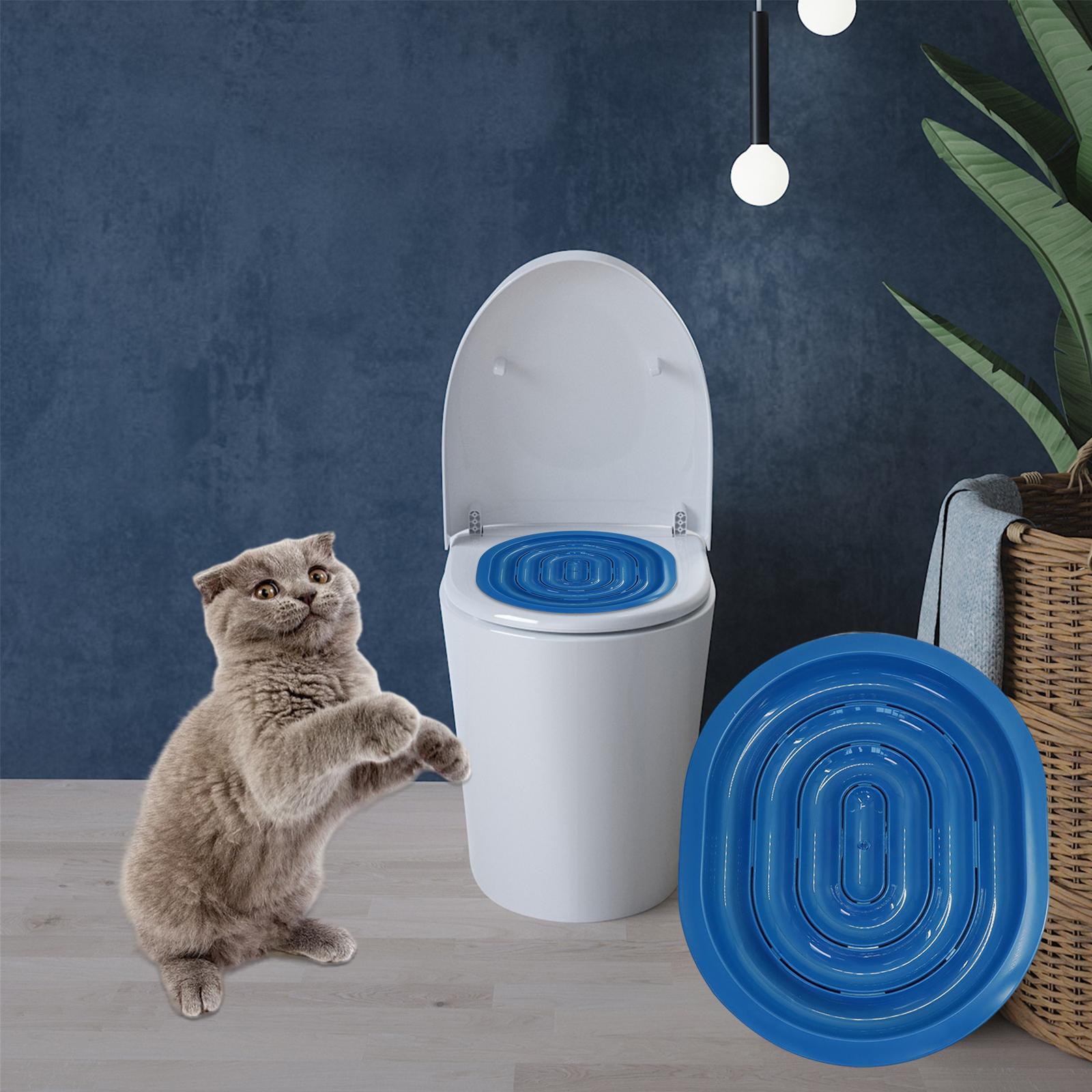 Cat Toilet Trainer Cat Litter Tray Box Training Cleaning Kit blue netto