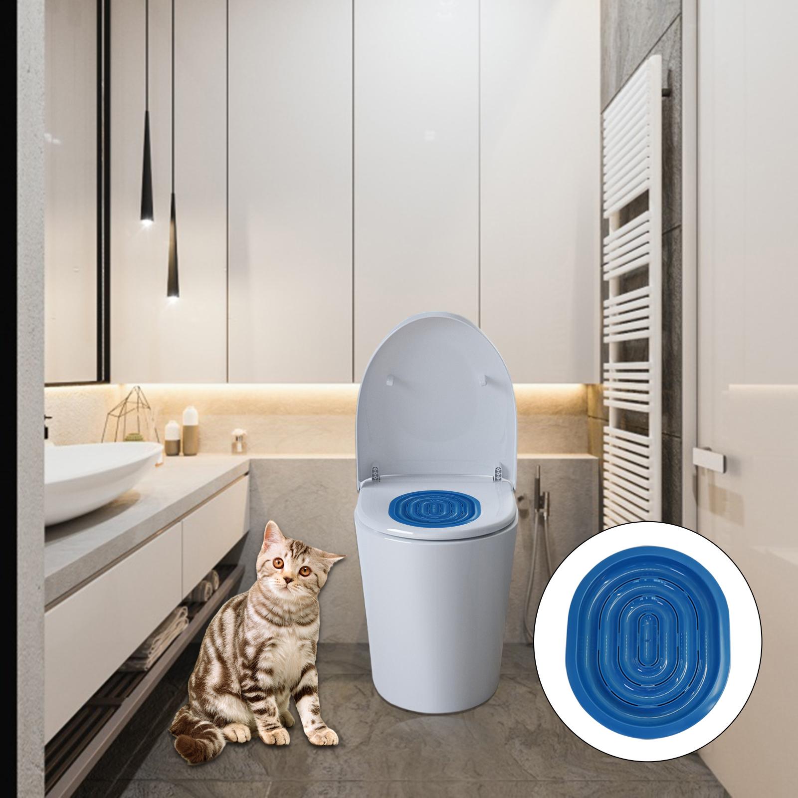 Cat Toilet Trainer Cat Litter Tray Box Training Cleaning Kit blue netto