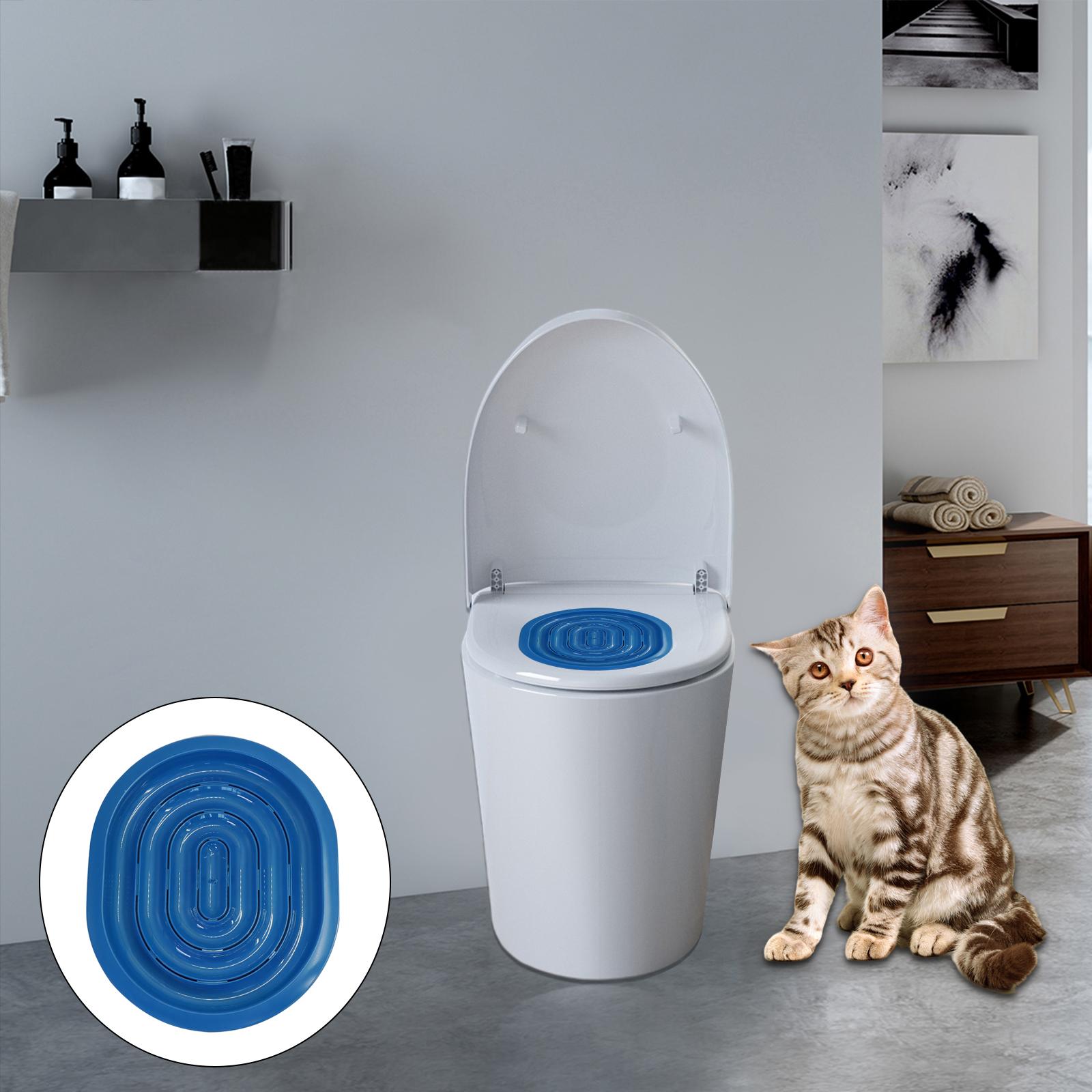 Cat Toilet Trainer Cat Litter Tray Box Training Cleaning Kit blue netto