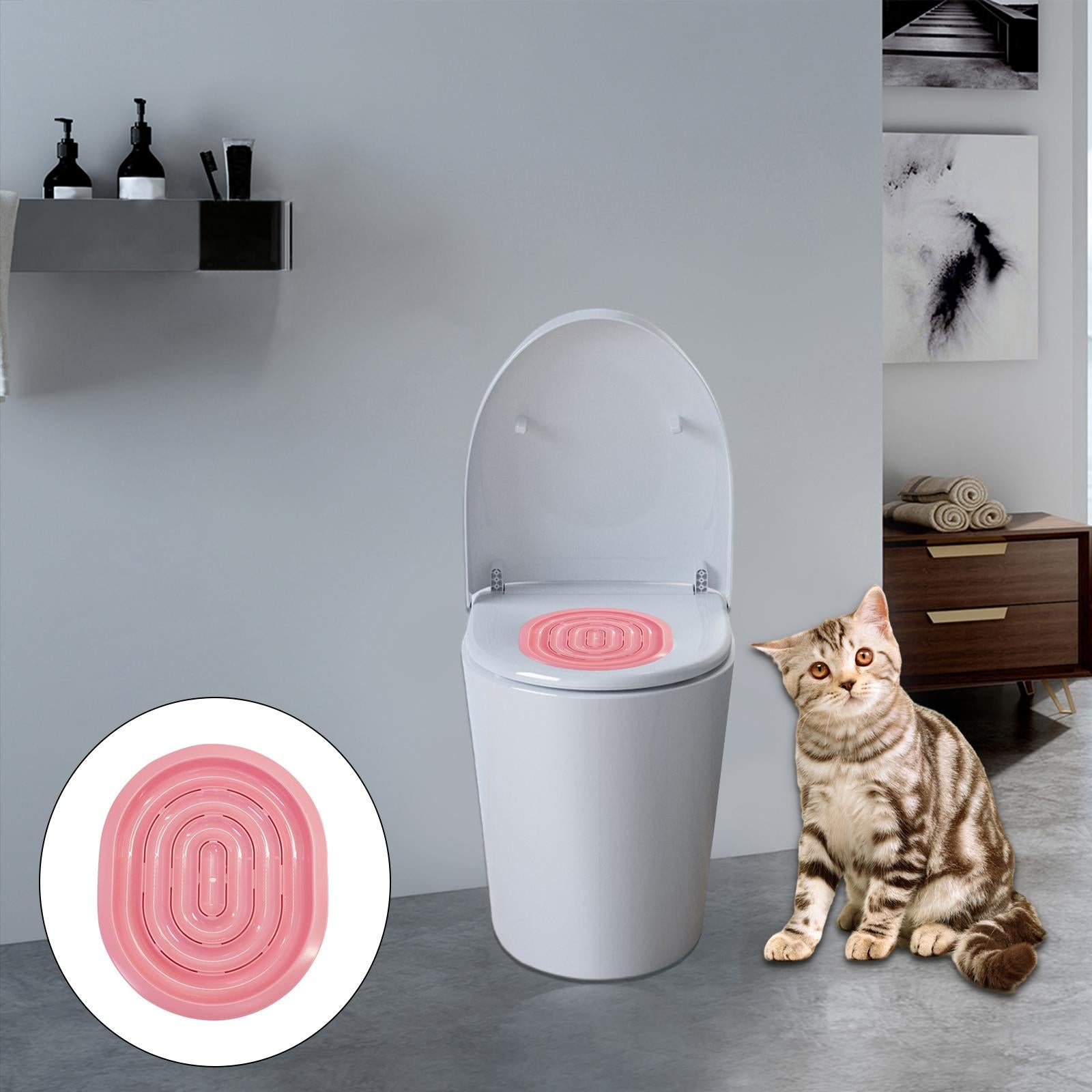 Cat Toilet Trainer Cat Litter Tray Box Training Cleaning Kit pink netto