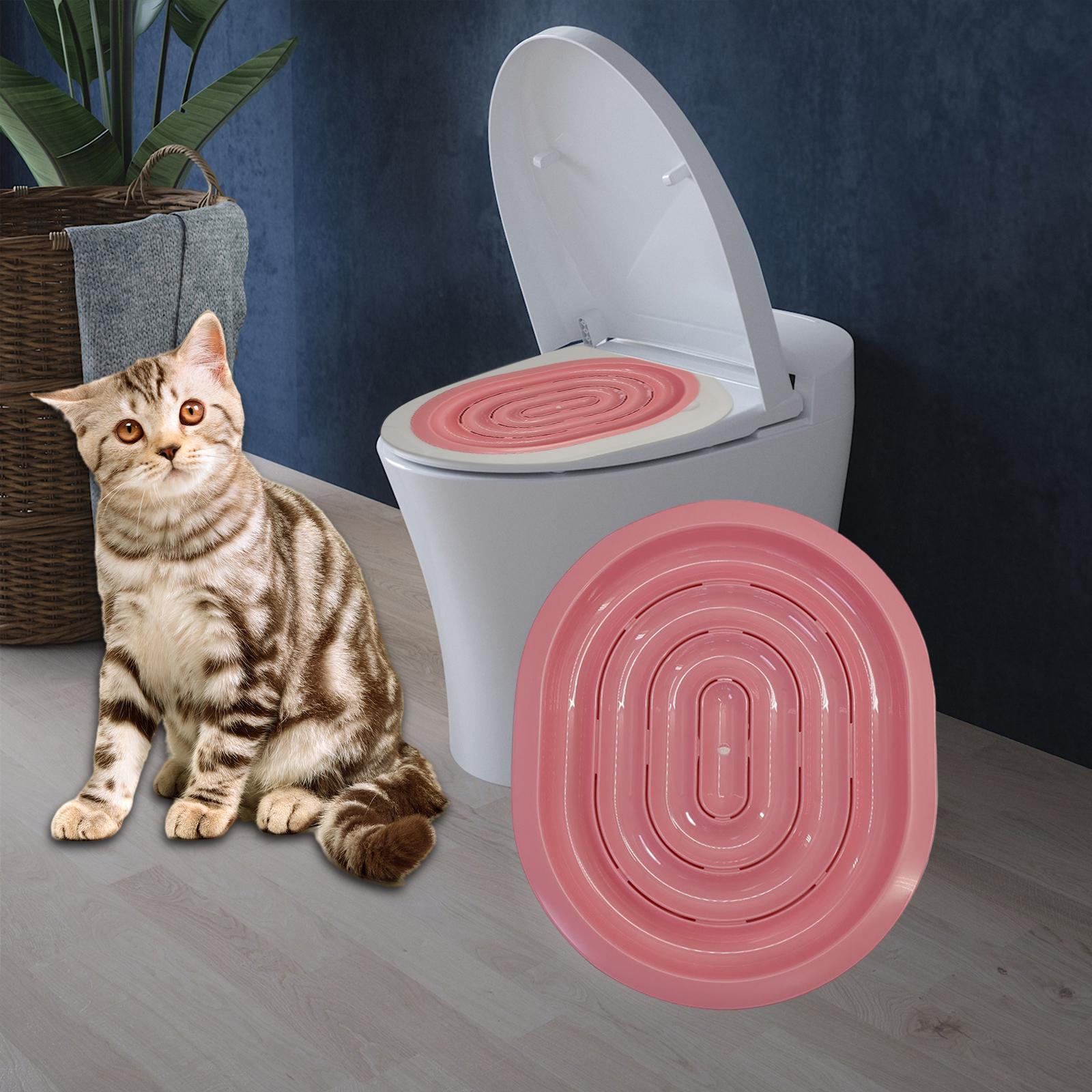 Cat Toilet Trainer Cat Litter Tray Box Training Cleaning Kit pink netto