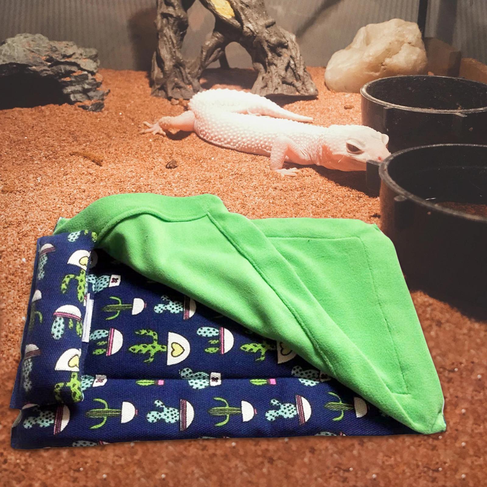 Reptile Sleeping Bag with Pillow and Blanket Bearded Dragon Hideout Habitat Blue and Green