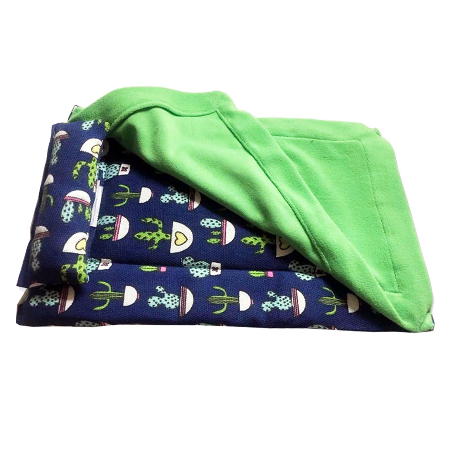 Reptile Sleeping Bag with Pillow and Blanket Bearded Dragon Hideout Habitat Blue and Green