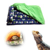 Reptile Sleeping Bag with Pillow and Blanket Bearded Dragon Hideout Habitat Blue and Green