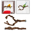 Wood Fork Hanging Parrot Stand Tree Branch Resk Holder Toys Perches Grinding One Branches