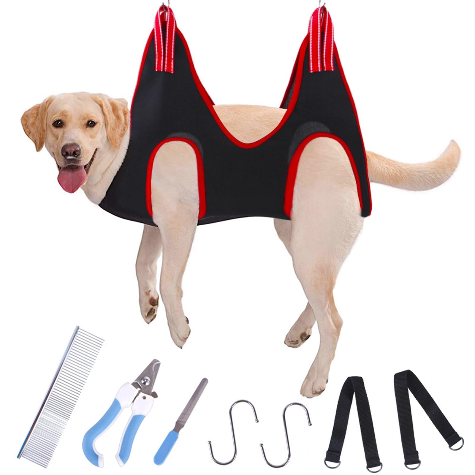 Breathable Pet Grooming Hammock Helper Restraint Bag Cats Examine Red S