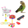 4Pcs/Set Parrot Toys Set Shopping Cart Basketball for Conure Tabletop Cage