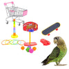 4Pcs/Set Parrot Toys Set Shopping Cart Basketball for Conure Tabletop Cage